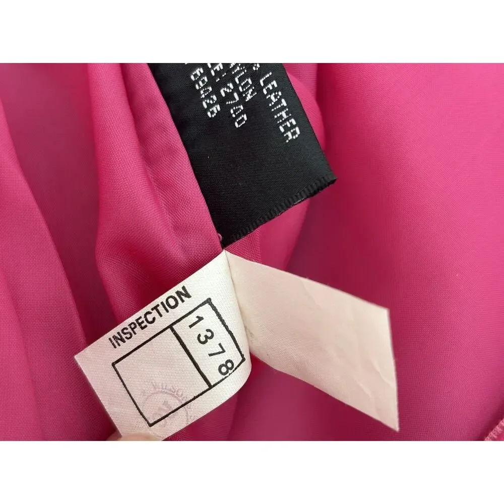 Chia Vintage Hot Pink Leather Skirt Womens 4 Short Zip Up Lined 80s 90s Retro
